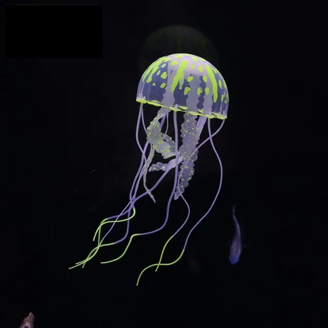 Lighting artificial jellyfish into the aquarium - decoration