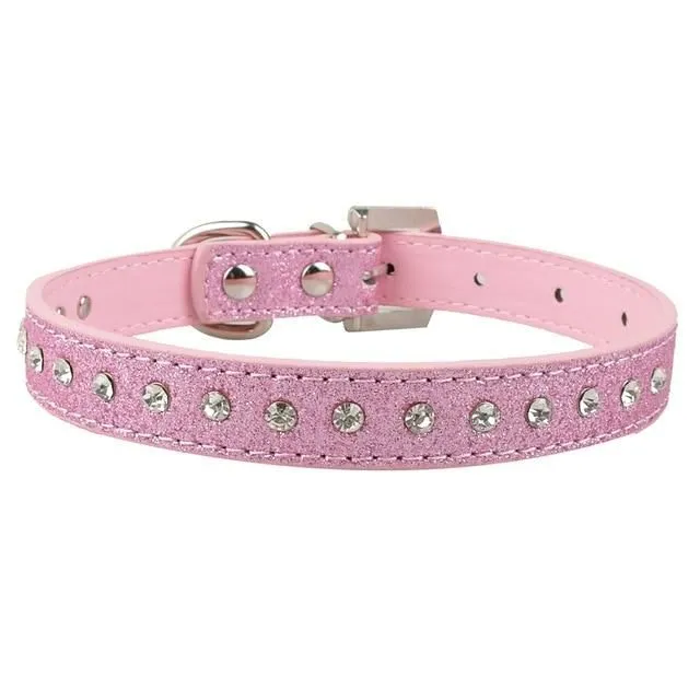 Leather collar for dogs and cats