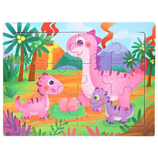 Kids cute wooden puzzle with pets 23