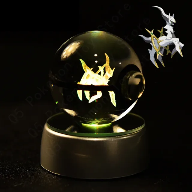 Cute Pokéball-shaped 3D table lamp with Pokémon motif