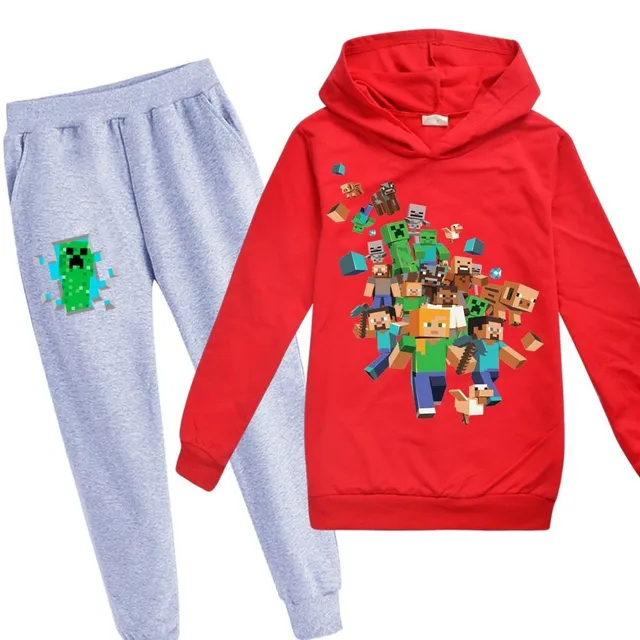 Stylish tracksuit with the motif of the computer game Minecraft