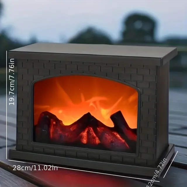 Flame Fireplace Wind Lamp with Imitated Coal, Retro Battery/USB Decoration, Pro Interior, Room,