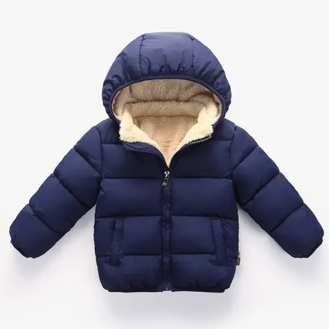 Veste d'hiver à capuche épaisse avec intérieur en fourrure pour garçons et filles