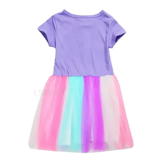 Girls stylish princess dress with short sleeves and Roblox print