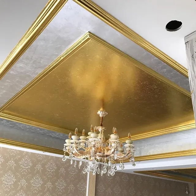 Zlaté listy pre zlatenie dekorácií v interiéri - 100 kusov