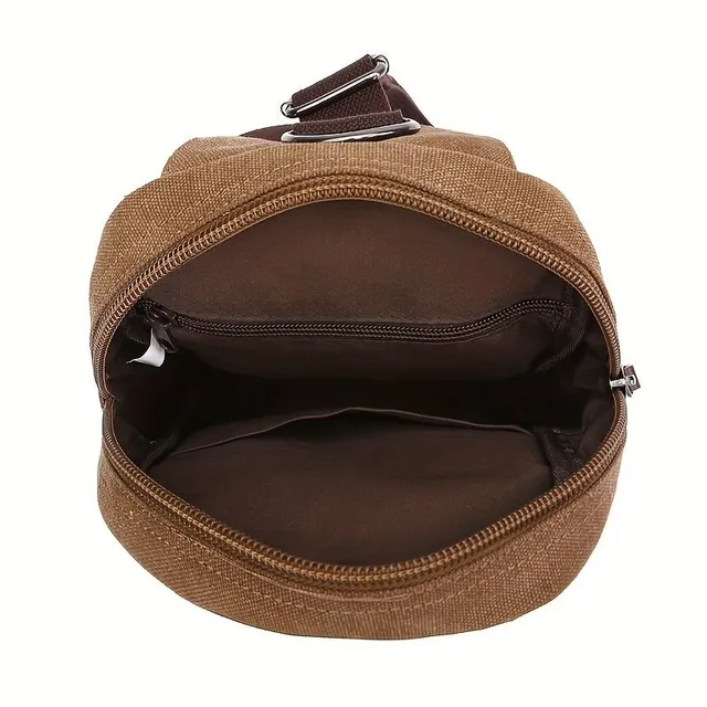Fashionable men's chest bag - portable canvas bag, sports small breast bag, hanging bag, cross shoulder bag for outdoor activities