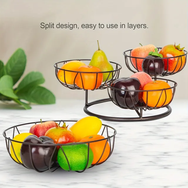 4 floor metal fruit basket for fruit and vegetables, freestanding organizer for kitchen line, decorative