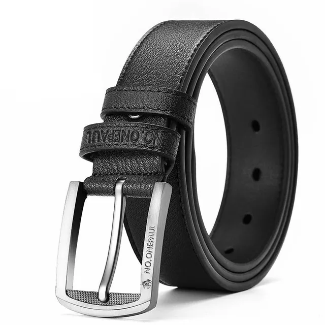 Men's leather belt Lionell cerna 100cm