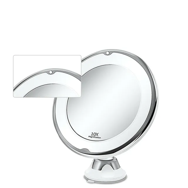 Elegant adjustable LED cosmetic mirror with strong suction cup