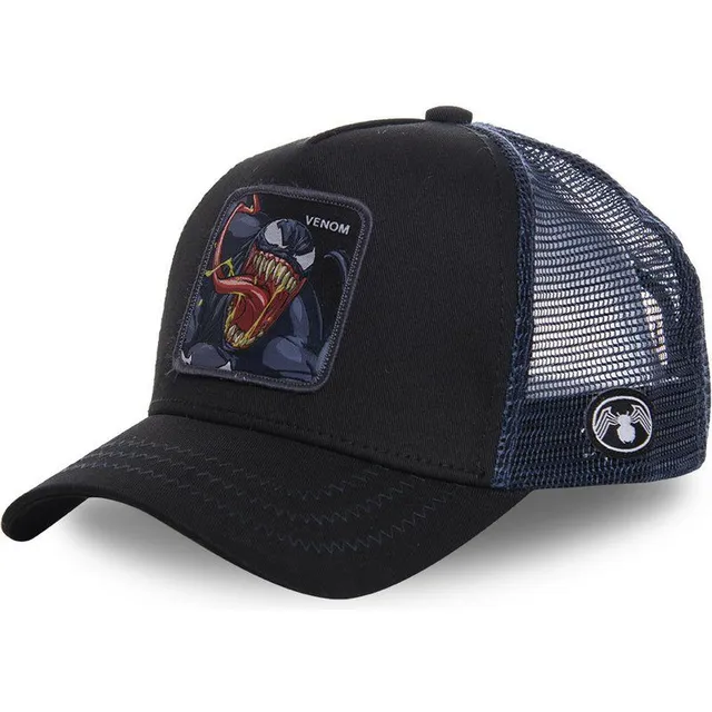 Unisex baseball cap with motifs of animated characters VENOM NAVY BLUE