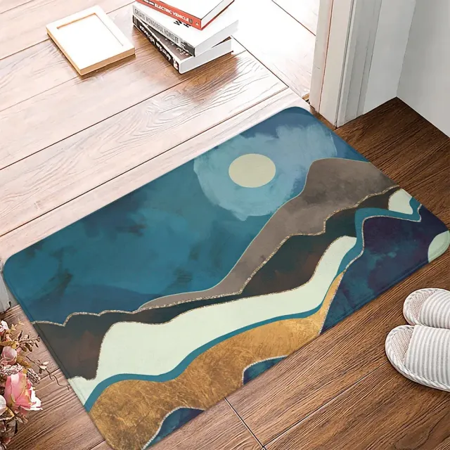 Tapis imprimé avec motif de coucher de soleil pour la cuisine avec traitement antidérapant