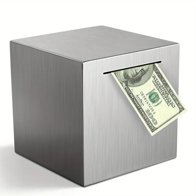 Original stainless steel cash box for adults - Savings with elegance