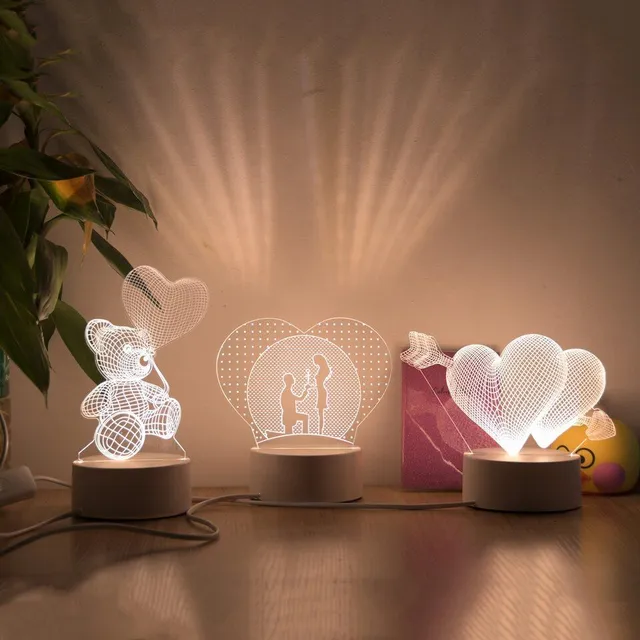 Romantic 3D table lamp