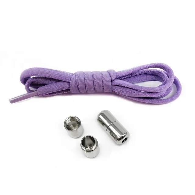 Stylish shoelaces with metal clamping light-purple