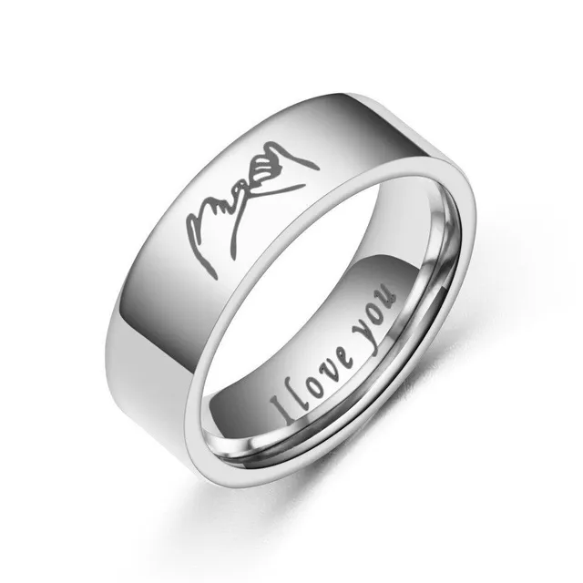 Modern stainless steel rings for couples