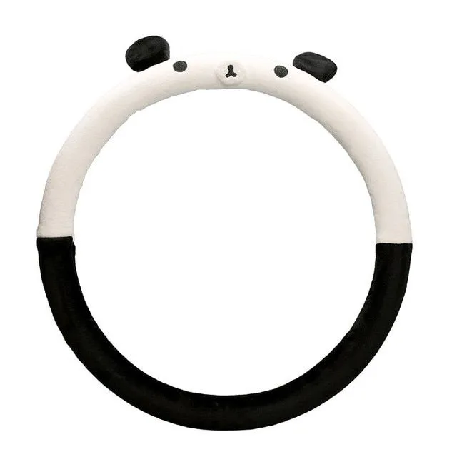 Cute plush steering wheel cover - popular cartoon characters