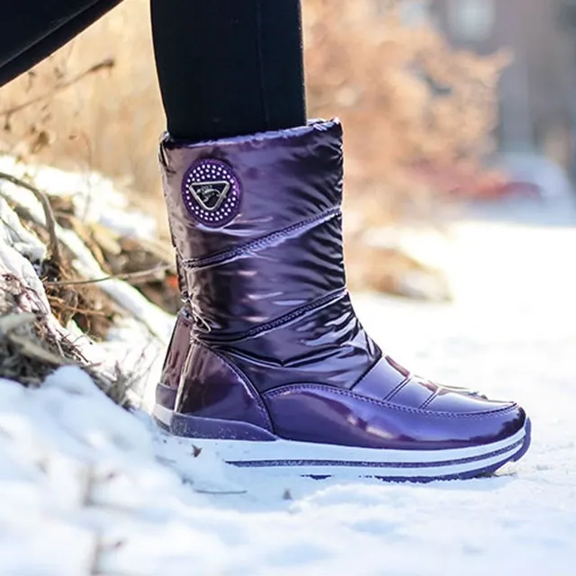 Buty śnieżne dla kobiet w kolorach metalowych