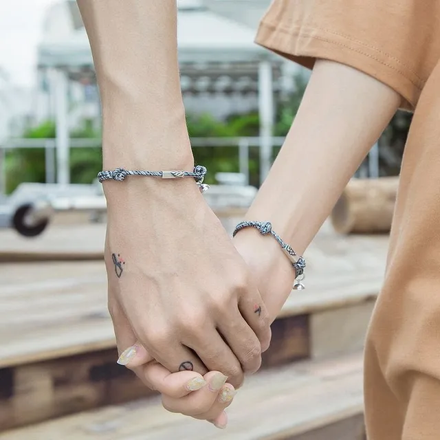 Magnetic string bracelet for couples 2 pcs