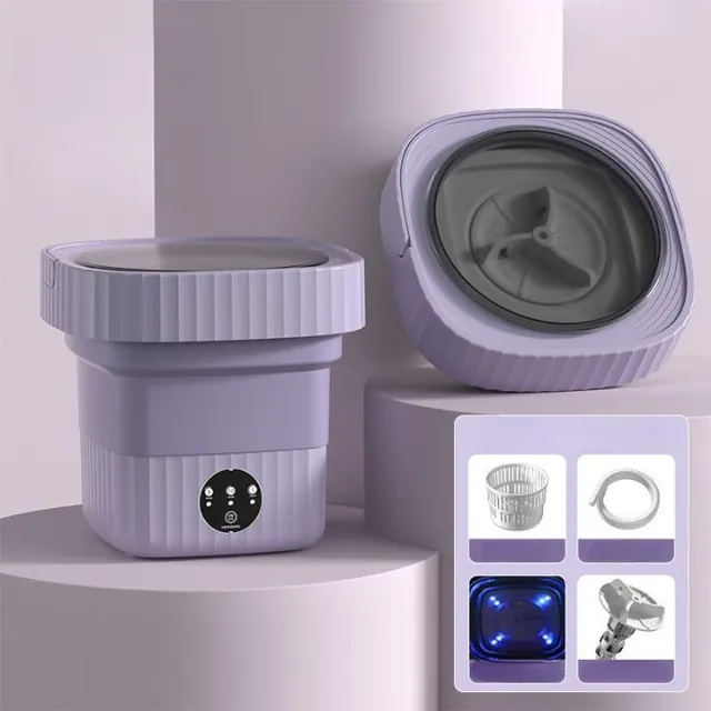 Lave-linge portable pliable - idéal pour les voyages et à la maison - grande capacité - doux pour le linge délicat, soutiens-gorge et chaussettes