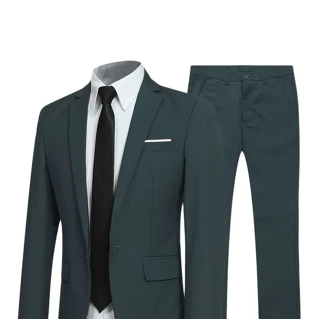 Formal men's suit 1 button jacket + pants for business dinner, wedding, party