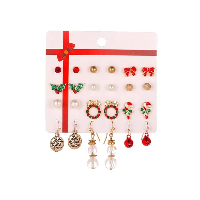 Boucles d'oreilles de Noël pour femmes - ensemble