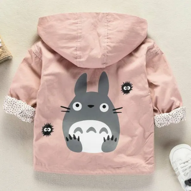 Bonys baby jacket with cute print and hood