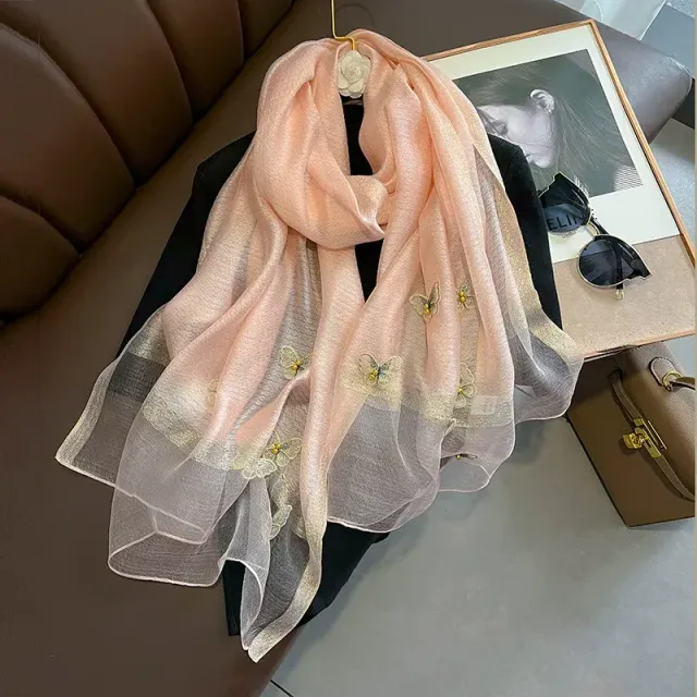 Luxury single color soft wooled silk scarf for women