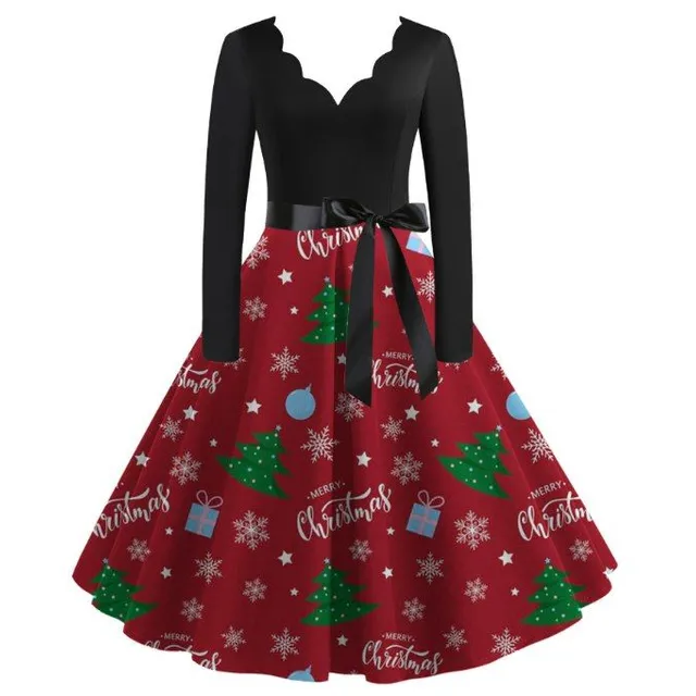 Ladies Christmas Dress with Kailyn Neckline