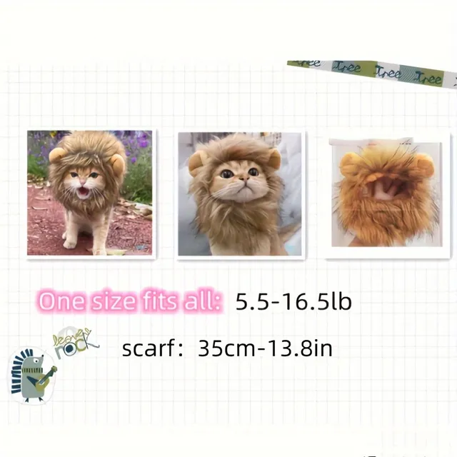 Lion Headband for cats - Funny and cute