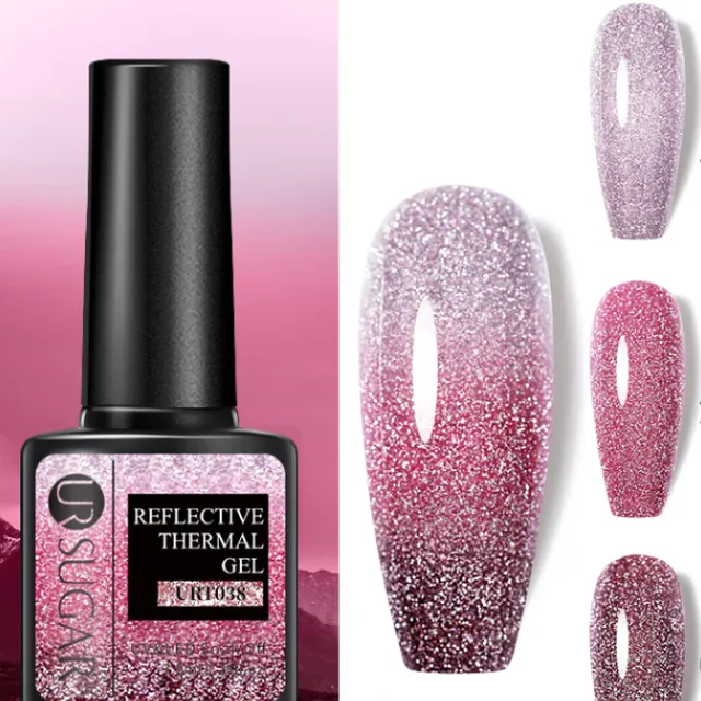 Temperature-responsive glitter gel varnish