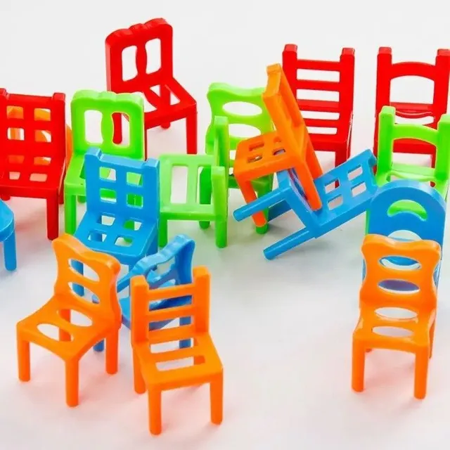 Balance chair Children's game Mini falling chair 18 pcs