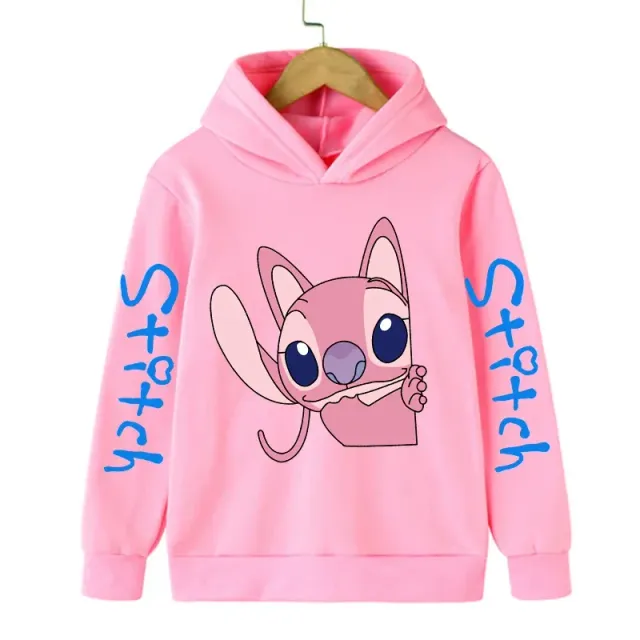 Bluza pentru copii cu glugă și imprimeu drăguț Stitch