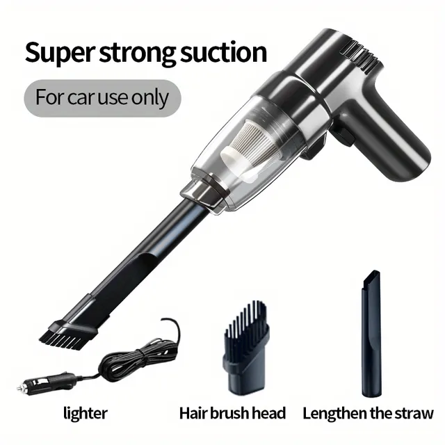 Vacuum Cleaner Mounted In Car, Super Strong, Powerful, High Suction, Dry And Wet Double-purpose Sedan, Small, Mini, Manual, Multifunctional, Portable