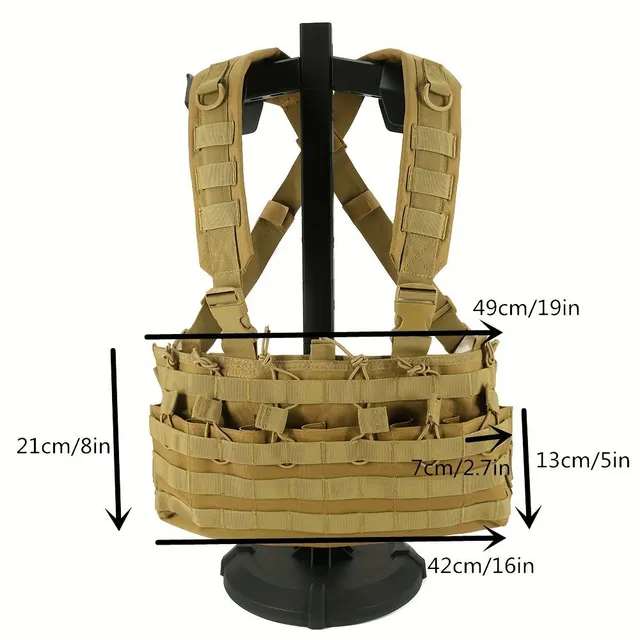 Tightener Na Tray, Resistant Trailer To Chest W/MOLLE Pouch Holder To Tray, Adjustable Hunting Airsoft Vest