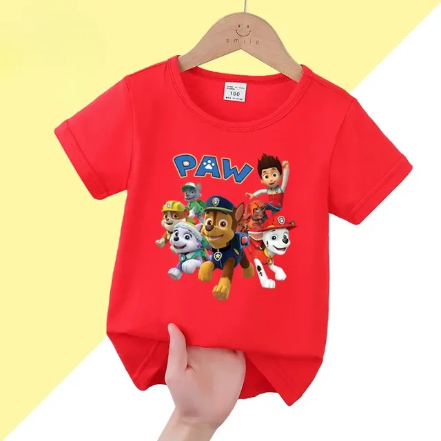 Štýlové detské tričko s krátkym rukávom a potlačou Paw Patrol