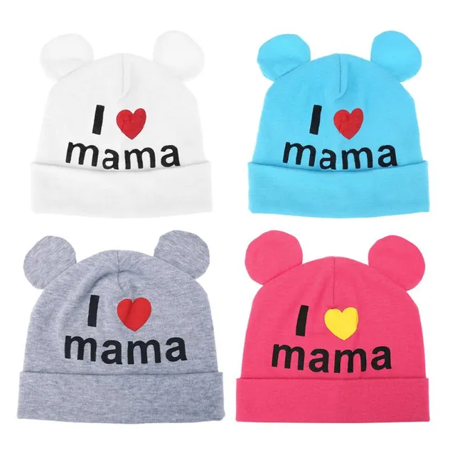 Baby cap with ears I LOVE MAMA
