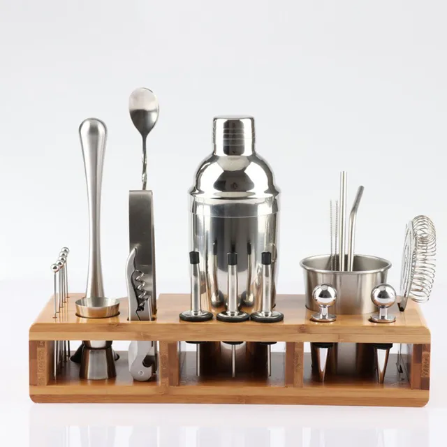 Stainless steel bartending tools set - 23 pcs