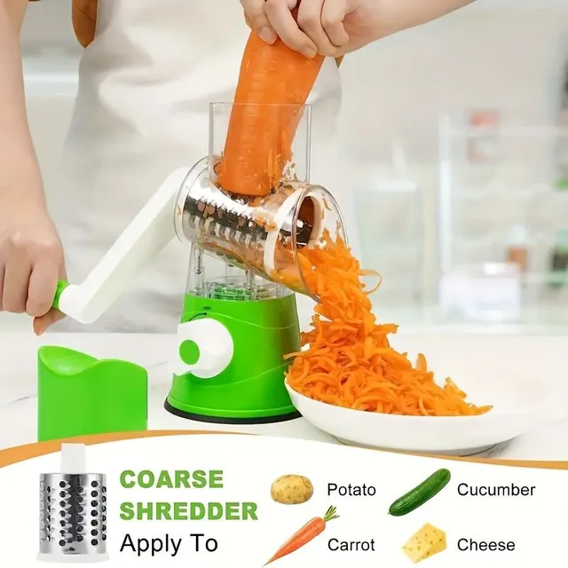 Practical hand grater with swivel blades - Ideal for vegetables, cheese and fruit