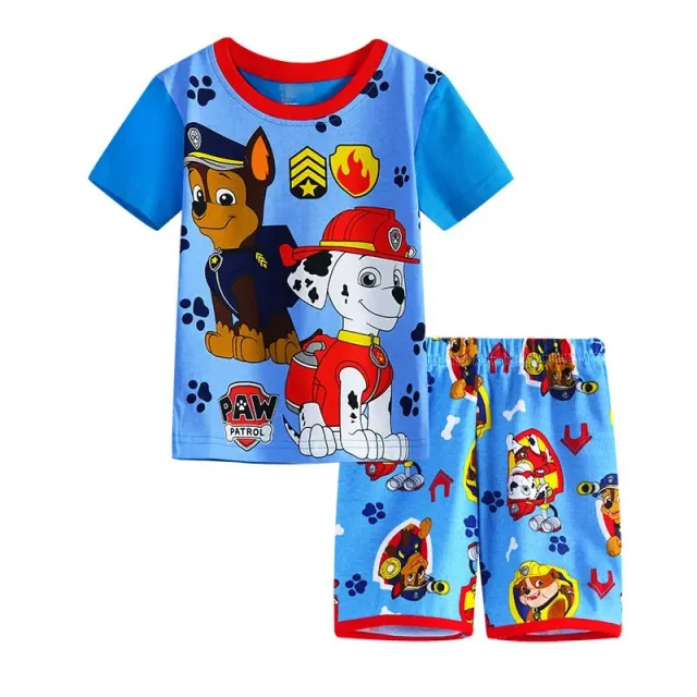 Children's comfortable set of pajamas - T-shirt with short sleeve and shorts Tlapkova Patrola