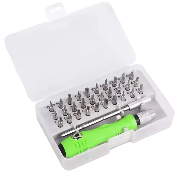 Screwdriver with 32 magnetic adapters Screwdriver with adjustable length Set of adapters for screwdriver 32 pcs