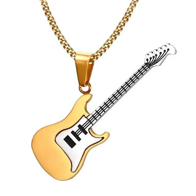 Nowoczesny naszyjnik dla mężczyzn Gitara elektryczna