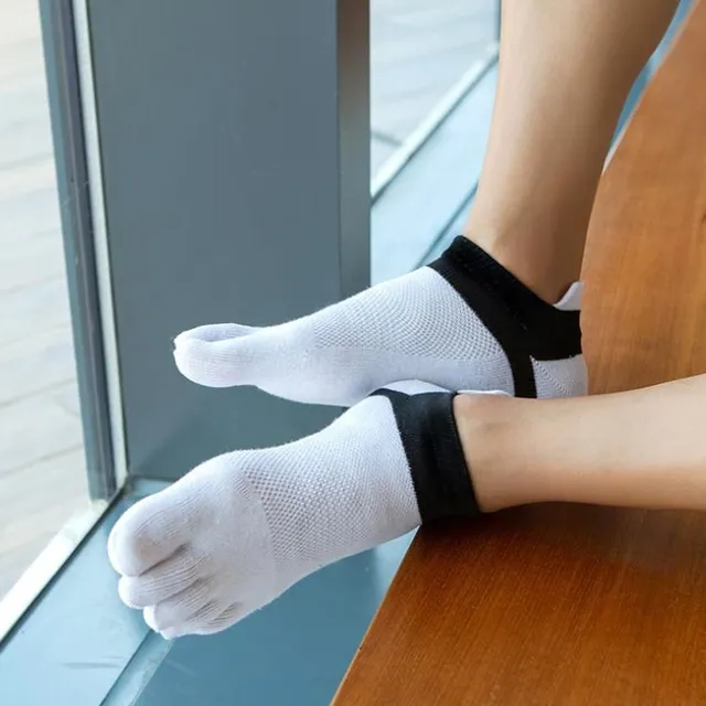 Unisex ankle toe socks - two-tone