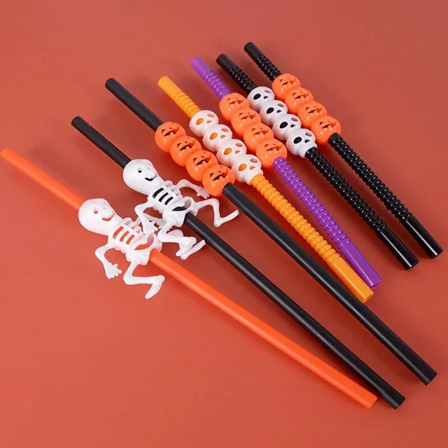 Stylish plastic straws for Halloween - 5 pcs