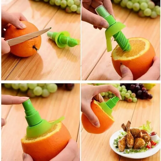 Manual citrus juicer with spray