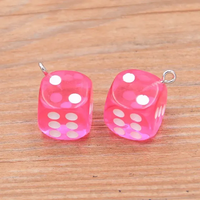 Stylish pendants in the shape of playing cubes - more colours, 10 pieces in the package