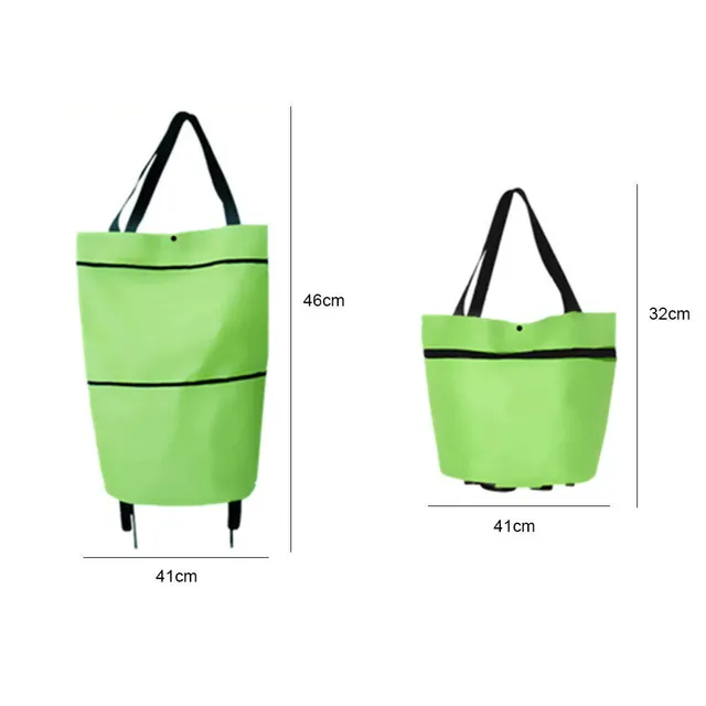 Folding bag on wheels