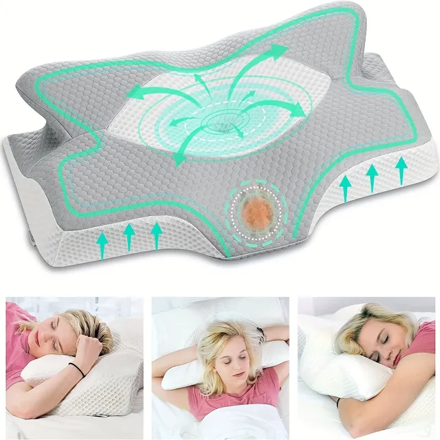 Anatomical memory foam pillow for neck and shoulder pain - for all sleeping positions