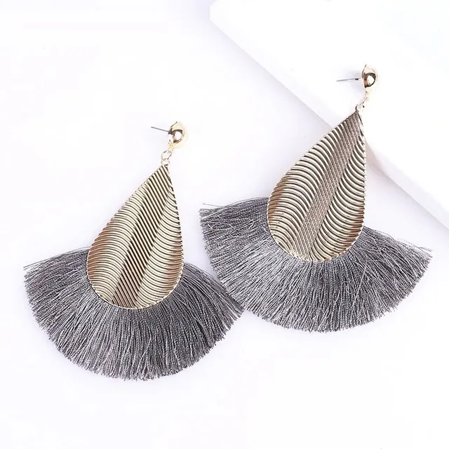 Women's hanger earrings with tassel G580