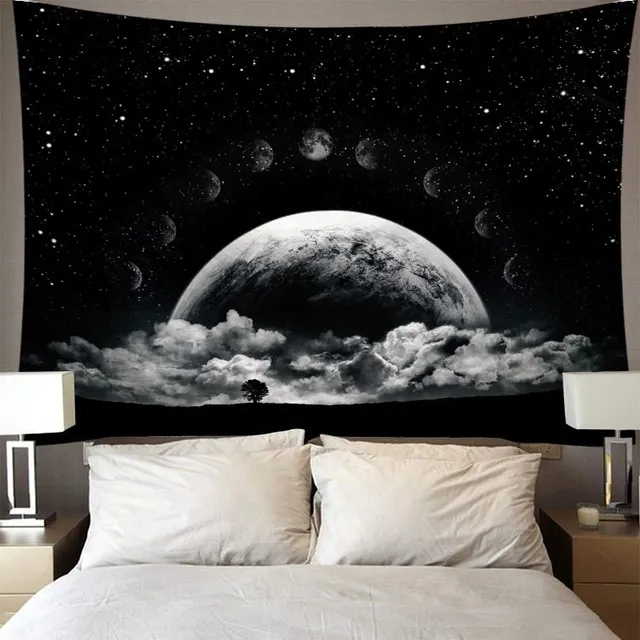 Wall tapestry with moon motif