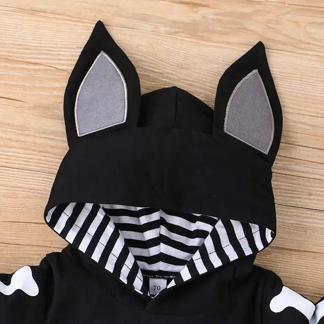 Children's black bat costume for Halloween